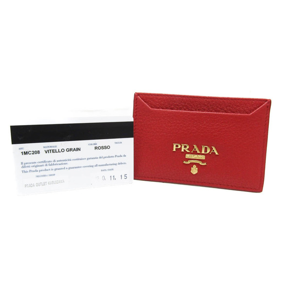 Prada 1MC208 Leather Card Case Red Color - Picture 10 of 10